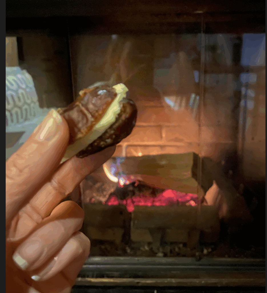 Simple winter comfort — a date and butter by the fire